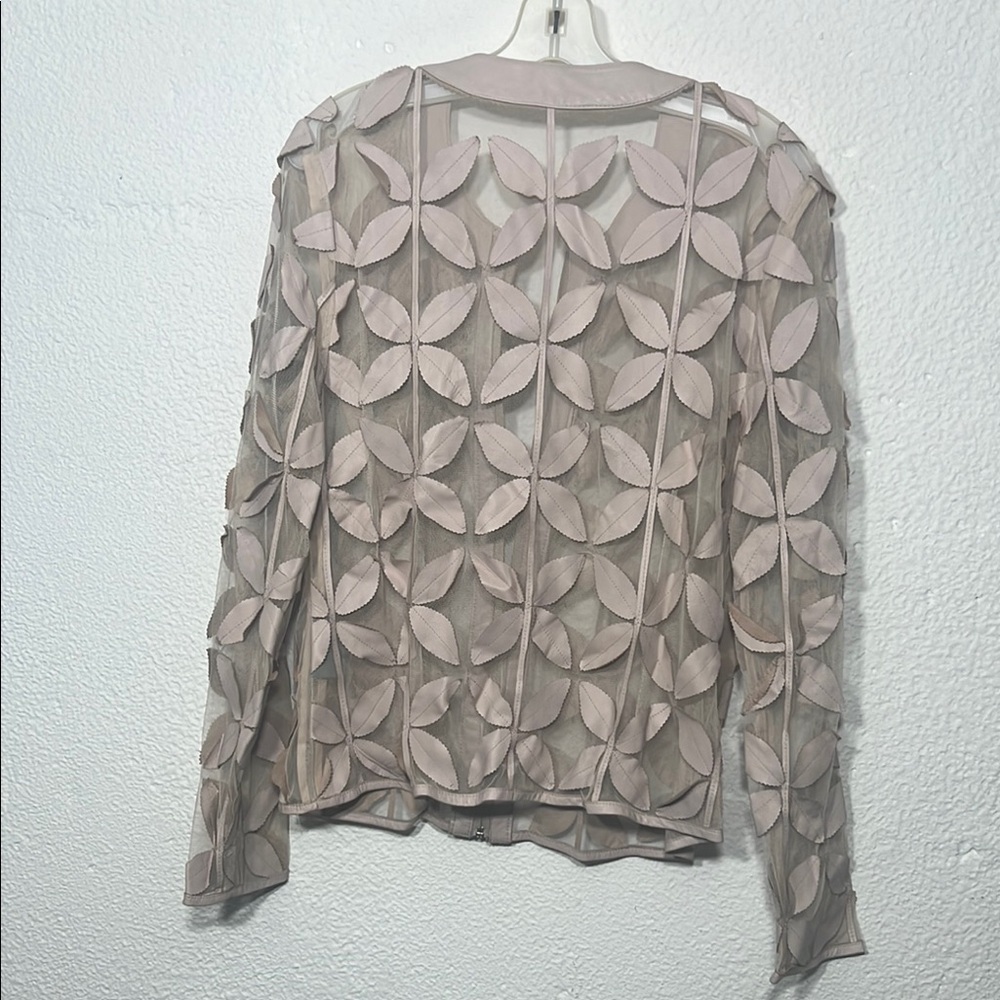 BAGATELLE - collection series Chico's Sheer Floral Jacket in Cream Size L - Picture 5 of 5